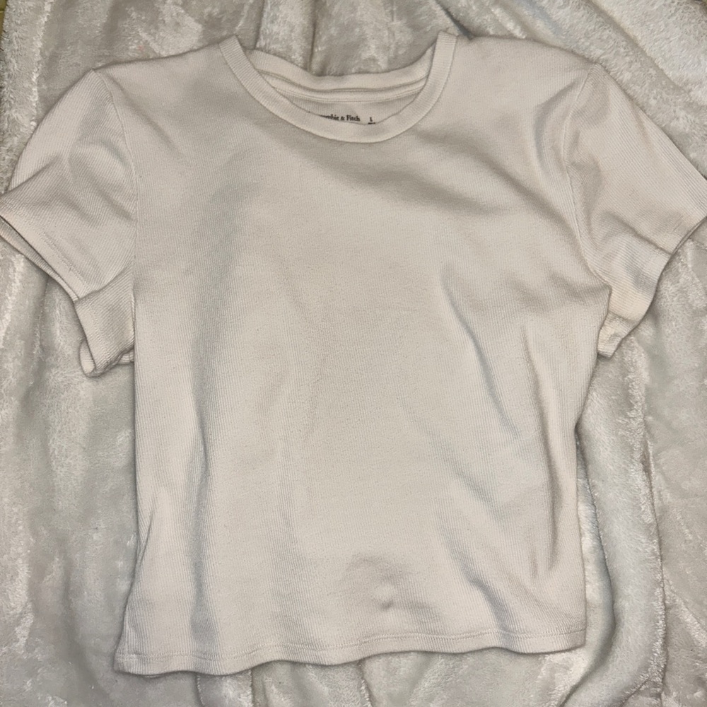 Abercrombie white baby tee. Size L